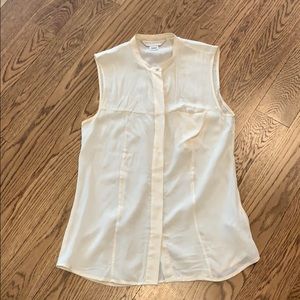 French connection cream silk top